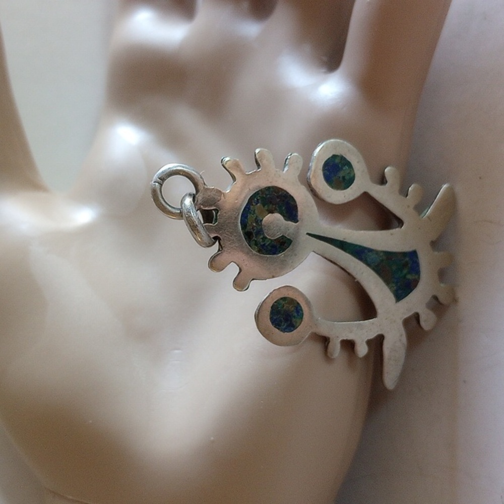 St.silver Turquoise Large Pendant 925 Mexico